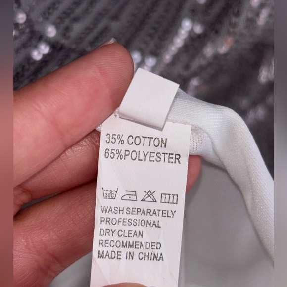 Midi Silver Sequin Dress - Picture 6 of 9